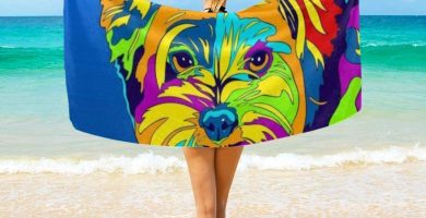 Toalla Yorkshire Terrier Multicolor Súper Absorbente - para Playa, Piscina, Picnic Al Aire Libre - Para que tus días sean mas coloridos